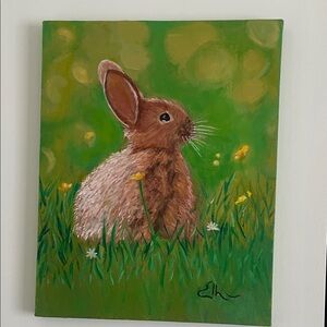 Bunny in Meadow Painting